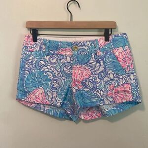 Lilly Pulitzer Blue Haven Raising Shell Walsh Shorts Size 4